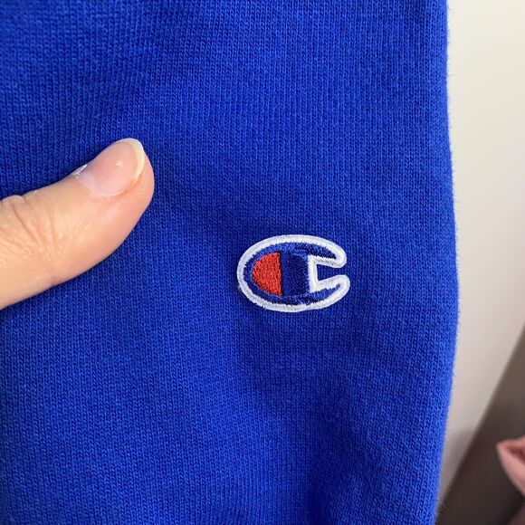Champion Size M Crew Neck Sweatshirt Reverse Weave Royal Blue Oversized Pullover - Picture 4 of 9